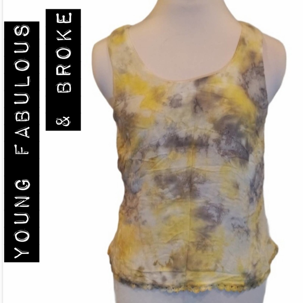 Young Fabulous & Broke Yellow Grey Sleeveless Tank
